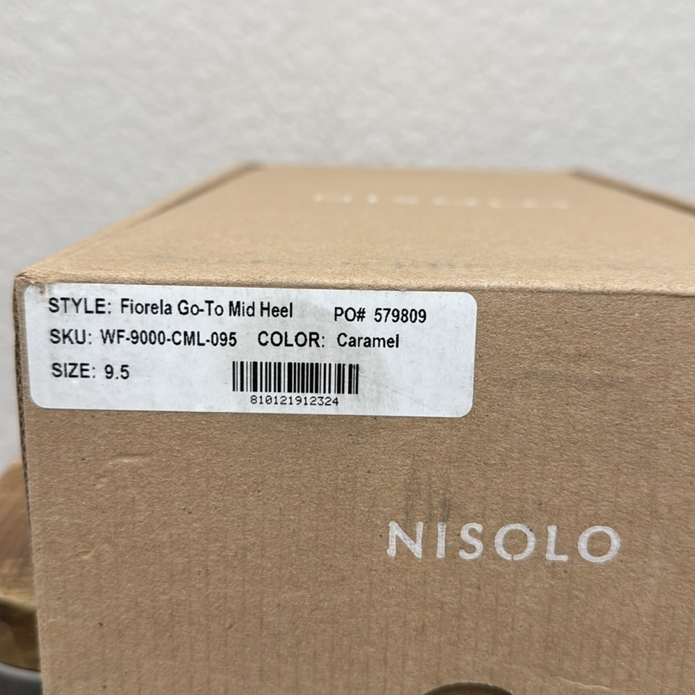 Nisolo Fiorela Go To Leather Mid Heel Caramel Size 9.5 - Picture 10 of 10